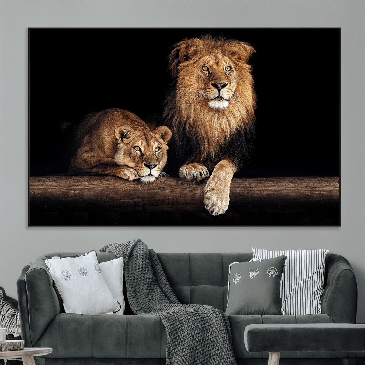Lion Canvas Wall Art – Majestic Animal Print Artwork for