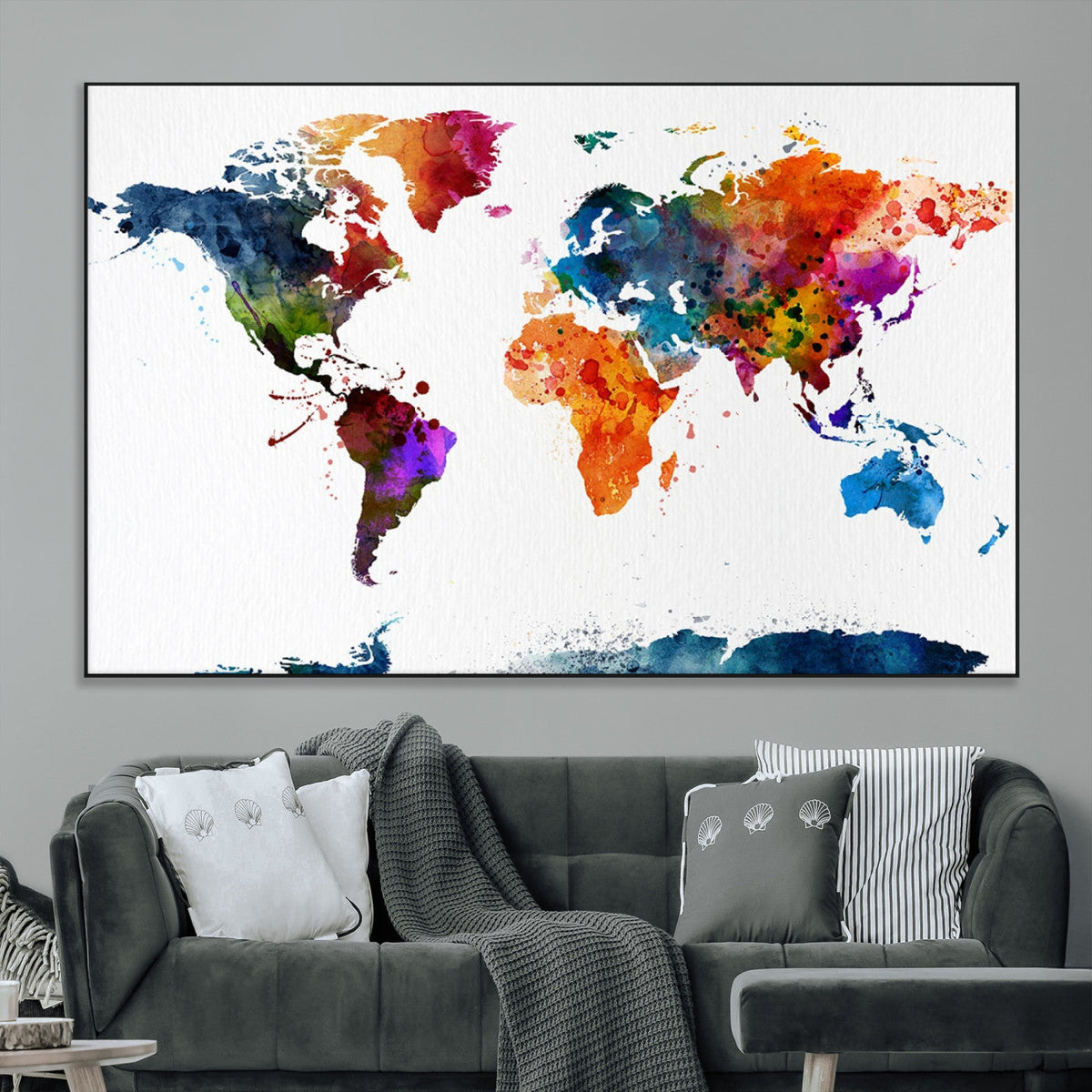 World Map Canvas Print – Detailed Map of the World Wall Art