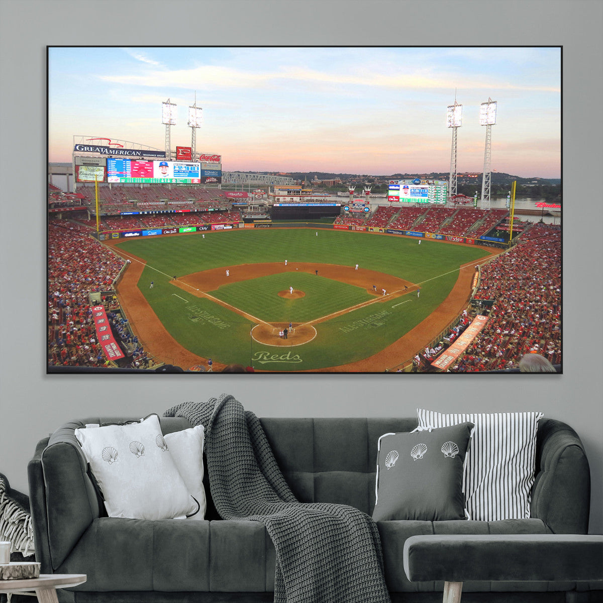 Cincinnati Reds Baseball Print Canvas- Cincinnati