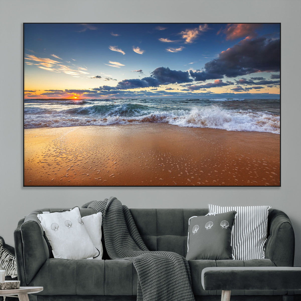 Beach Canvas Wall Art - Coastal Seascape Print for Living
