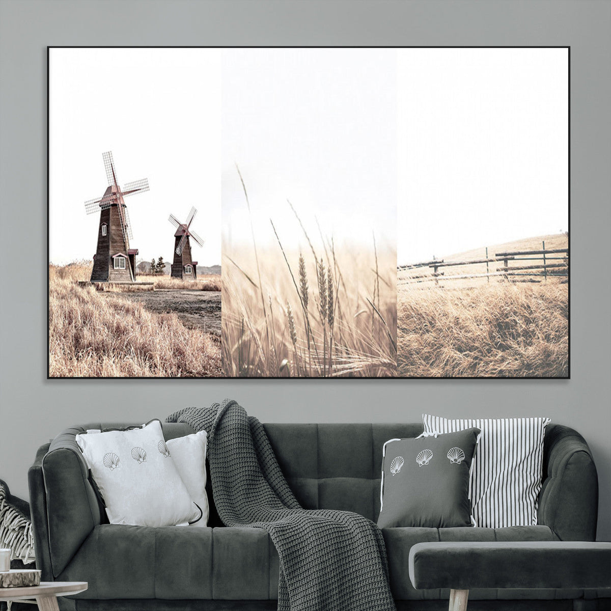 Farm Prints Set, Farmhouse Wall Art Canvas, Country House