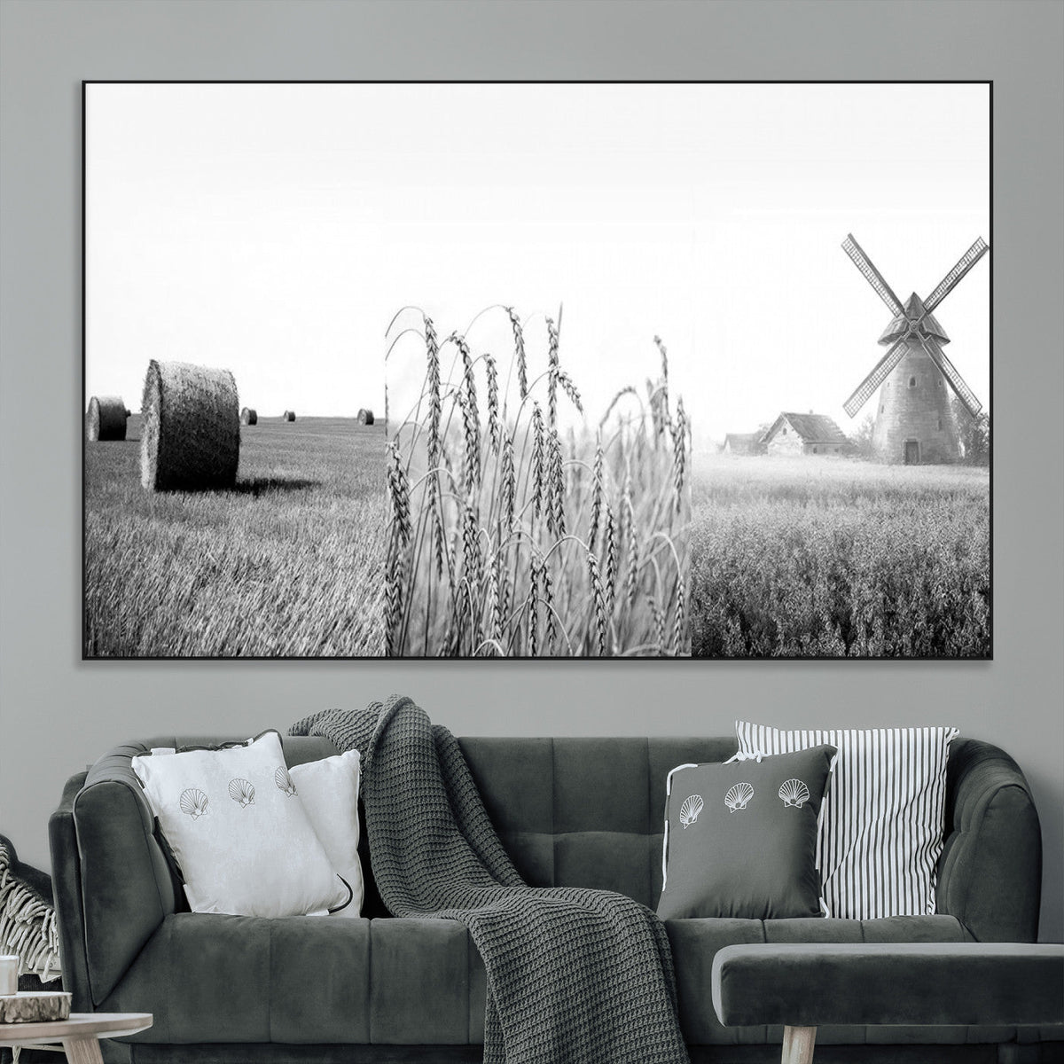 Vintage Farmhouse Black and White Triptych Wall Art – Giclee