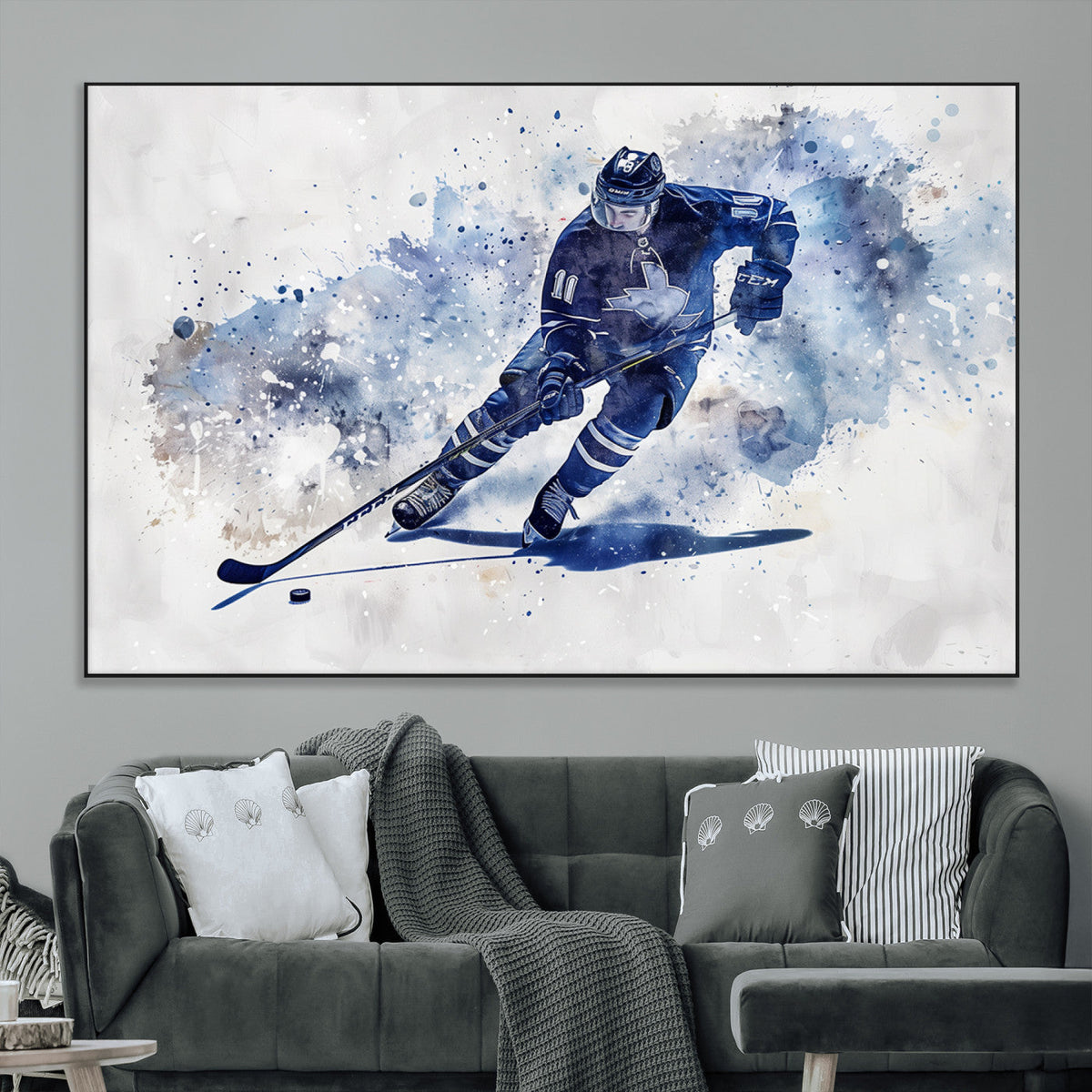 Hockey Player Wall Art Canvas Print - Sports-Inspired