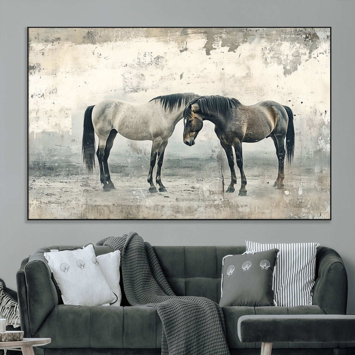 Chines Style Majestic Horses Wall Art | Ready to Hang and