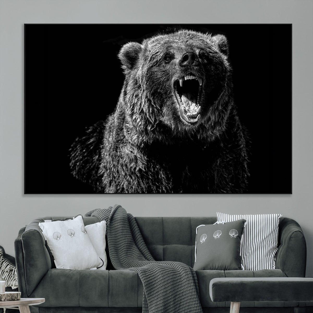 Bear Canvas Print | Wildlife Wall Art for Cabin Decor |