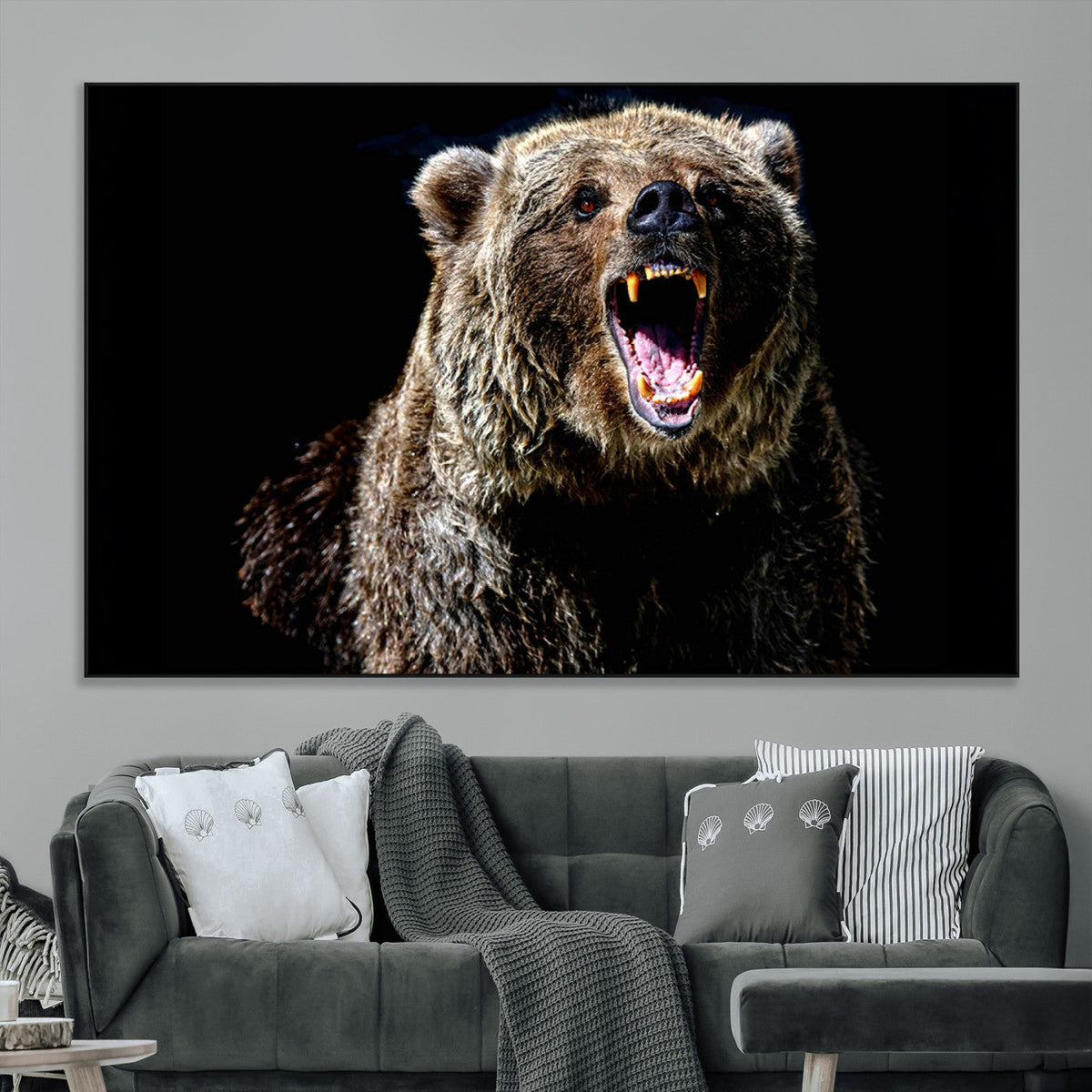 Grizzly Bear Canvas Print | Wildlife Wall Art for Cabin