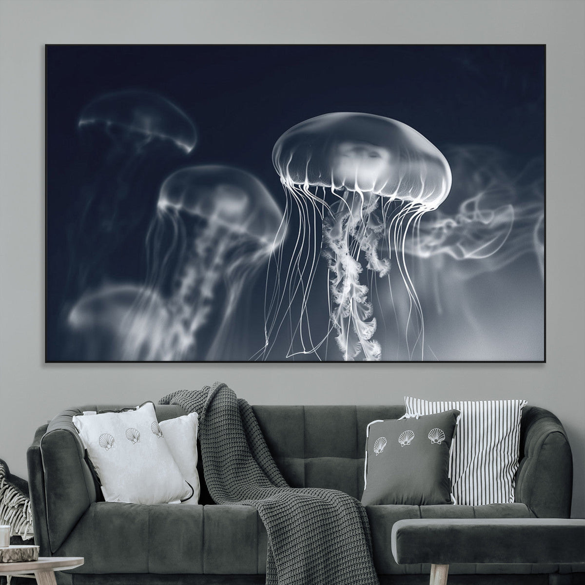 Jellyfish Wall Art Canvas Print, Modern Abstract Jellyfish