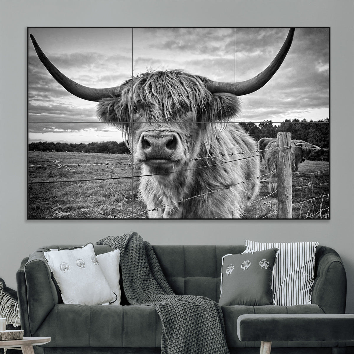 Scottish Highland Cow Wall Art Canvas Print | Ready to Hang