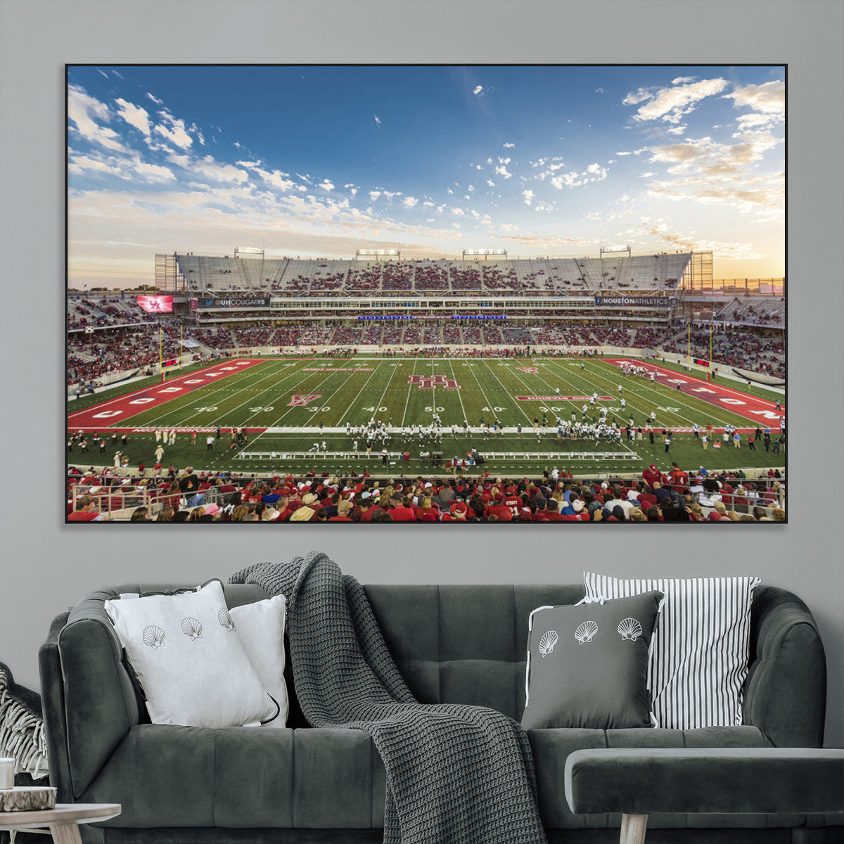 Framed Houston Cougars Football Team Print - Houston TDECU