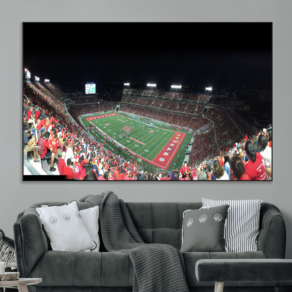Houston Cougars Football Team Print - Houston TDECU Stadium