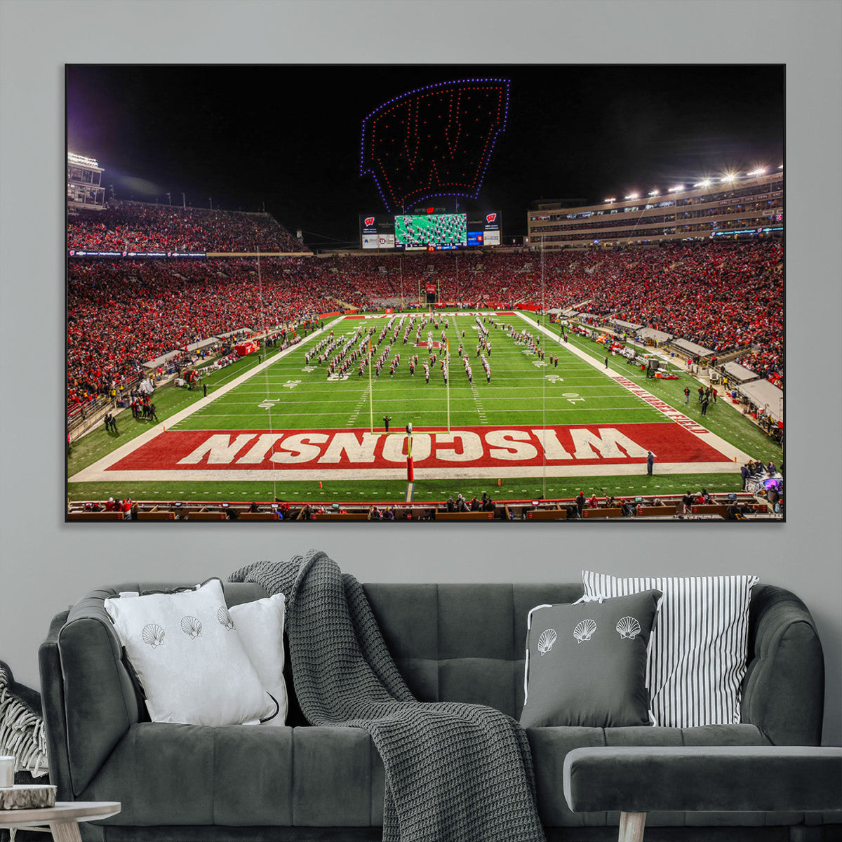 Wisconsin Badgers Football Team Print Canvas- Madison Camp