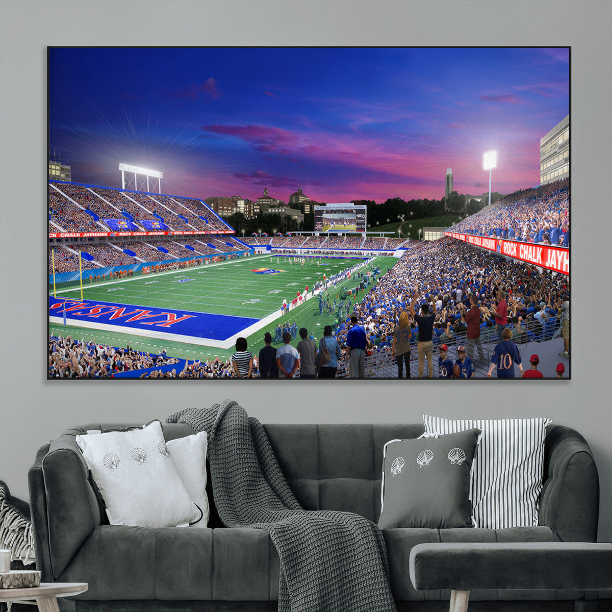 University of Kansas Jayhawks Football Team Print Canvas-