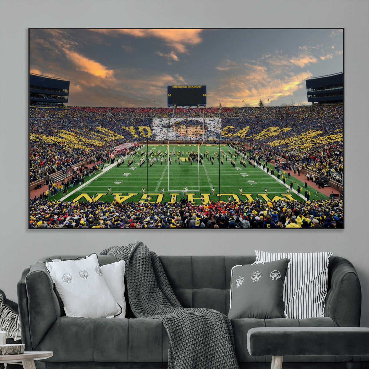University of Michigan Wolverines Print Canvas, Football