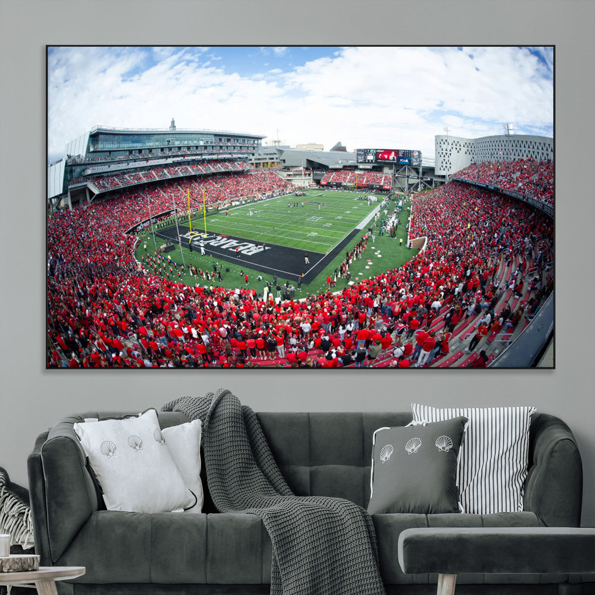 Cincinnati Bearcats Football Team Print - Nippert Stadium Wall Art Canvas Print
