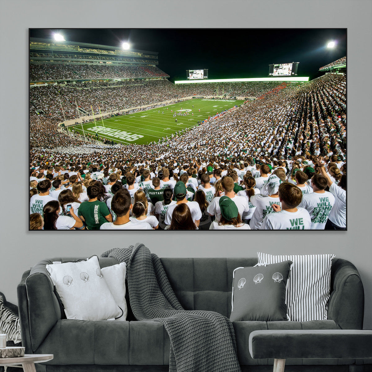 Michigan State Spartans Football Canvas Print - East Lansing
