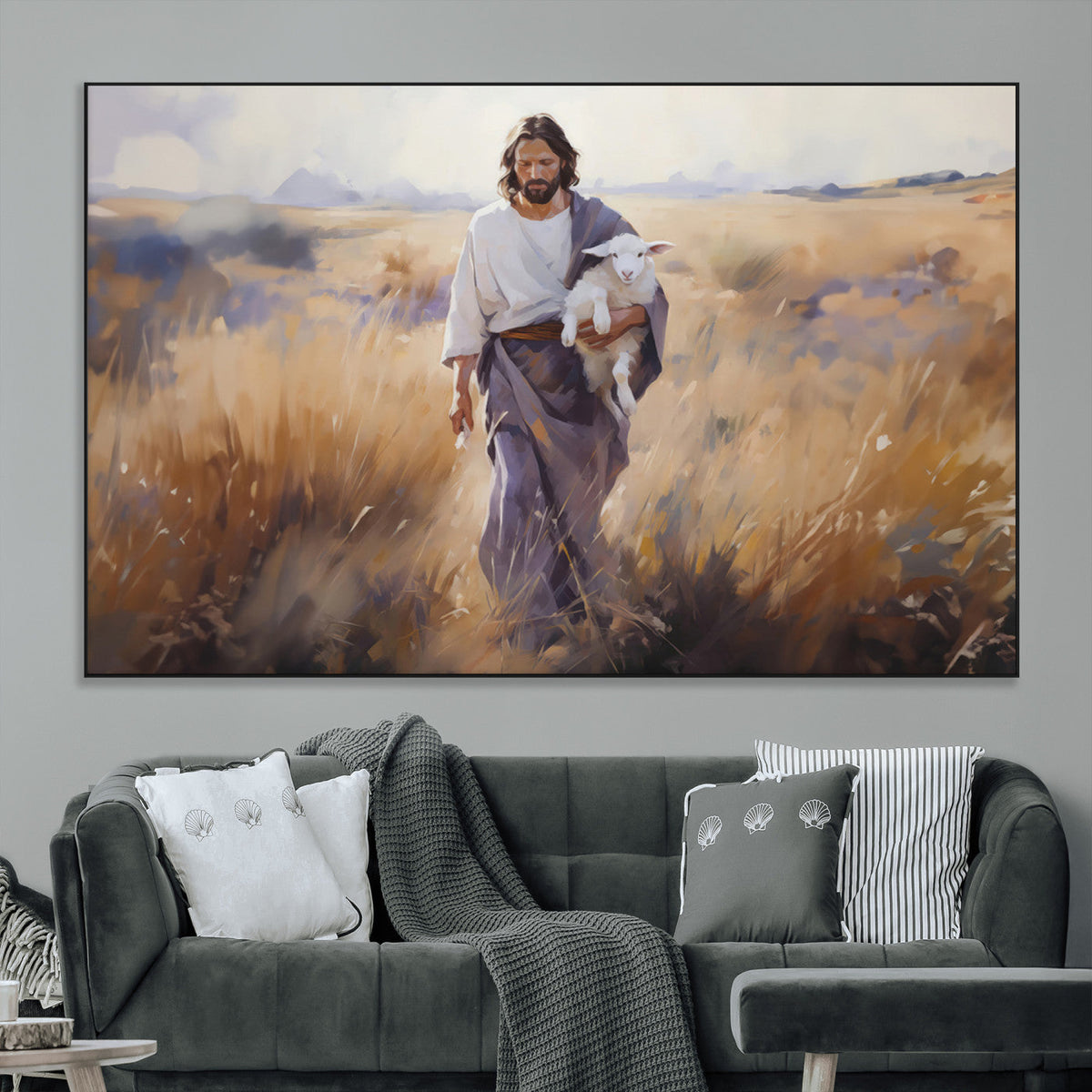 Jesus the Good Shepherd Wall Art Canvas Print - Lost Lamb