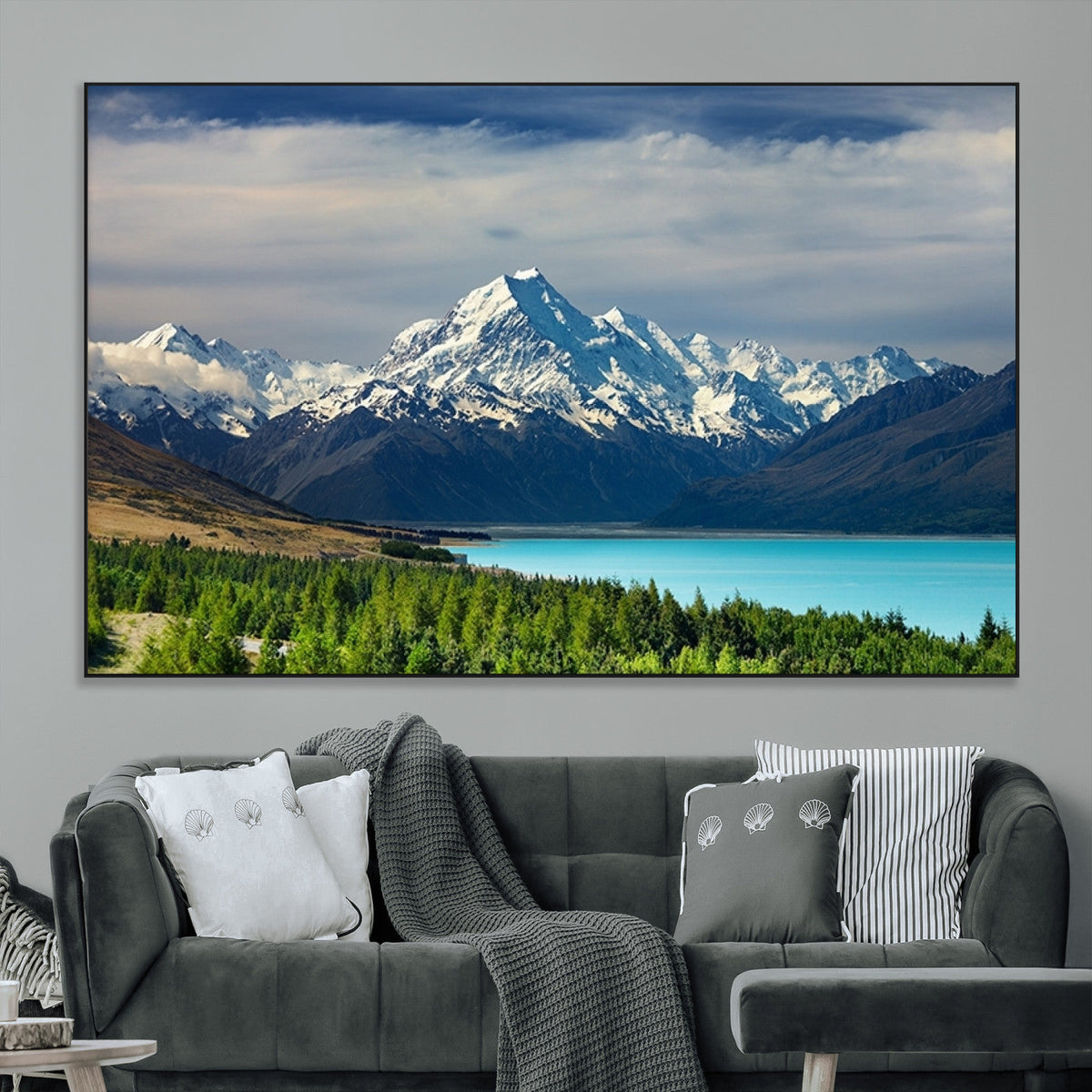 Mount Cook and Lake Pukaki Canvas Wall Art Print – Majestic