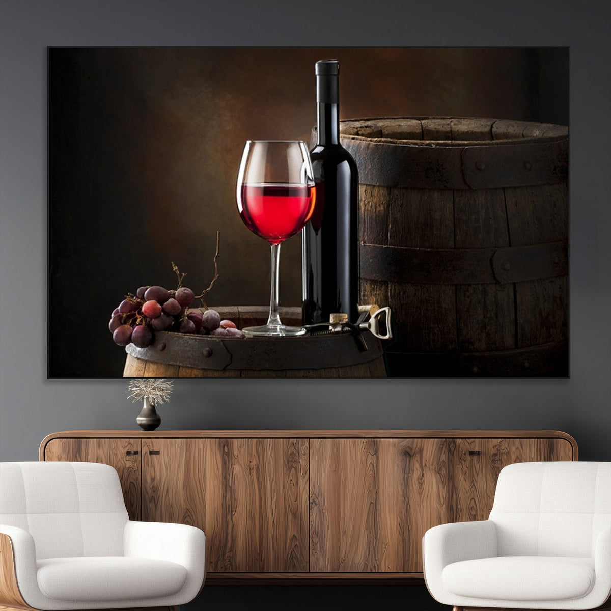 Red Wine and Bottle Canvas Print