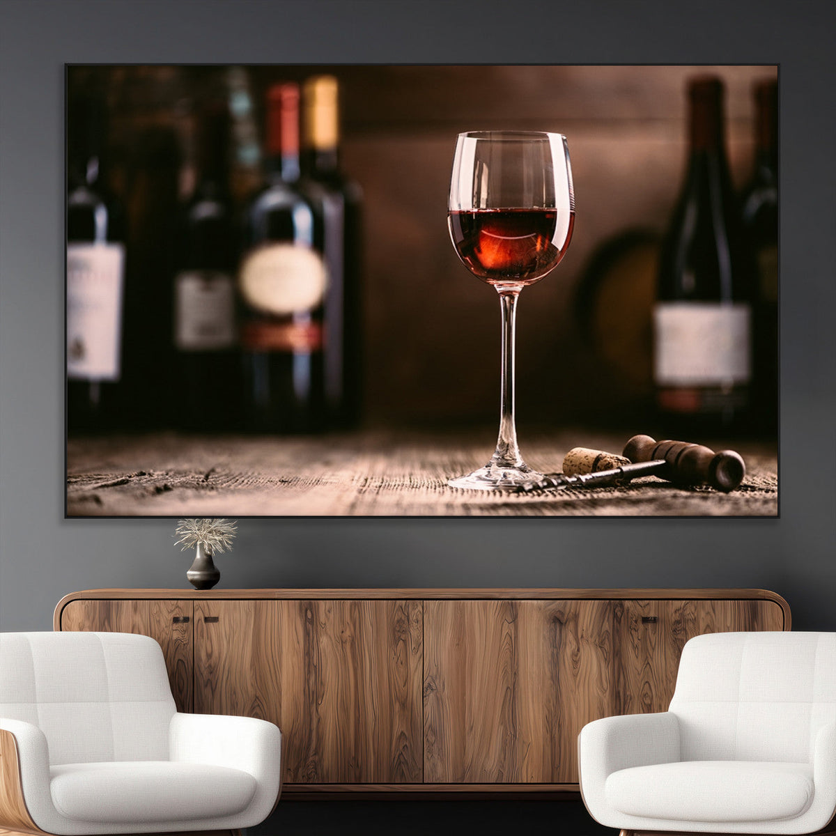 Red Wine and Bottle Canvas Print