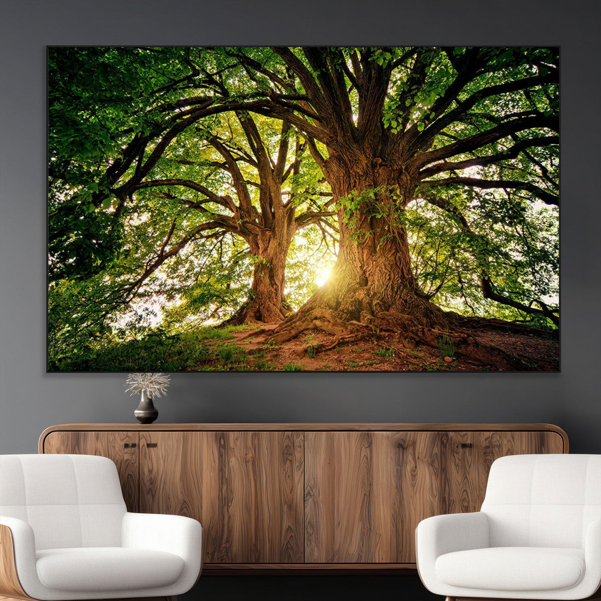 Majestic Ancient Tree Wall Art, NatureCanvas Print, Woodland