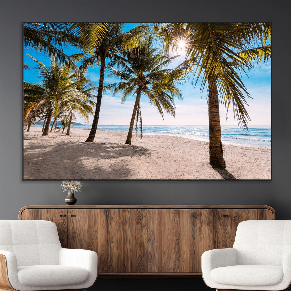 Palm Beach Tropical Island Wall Art Canvas Print