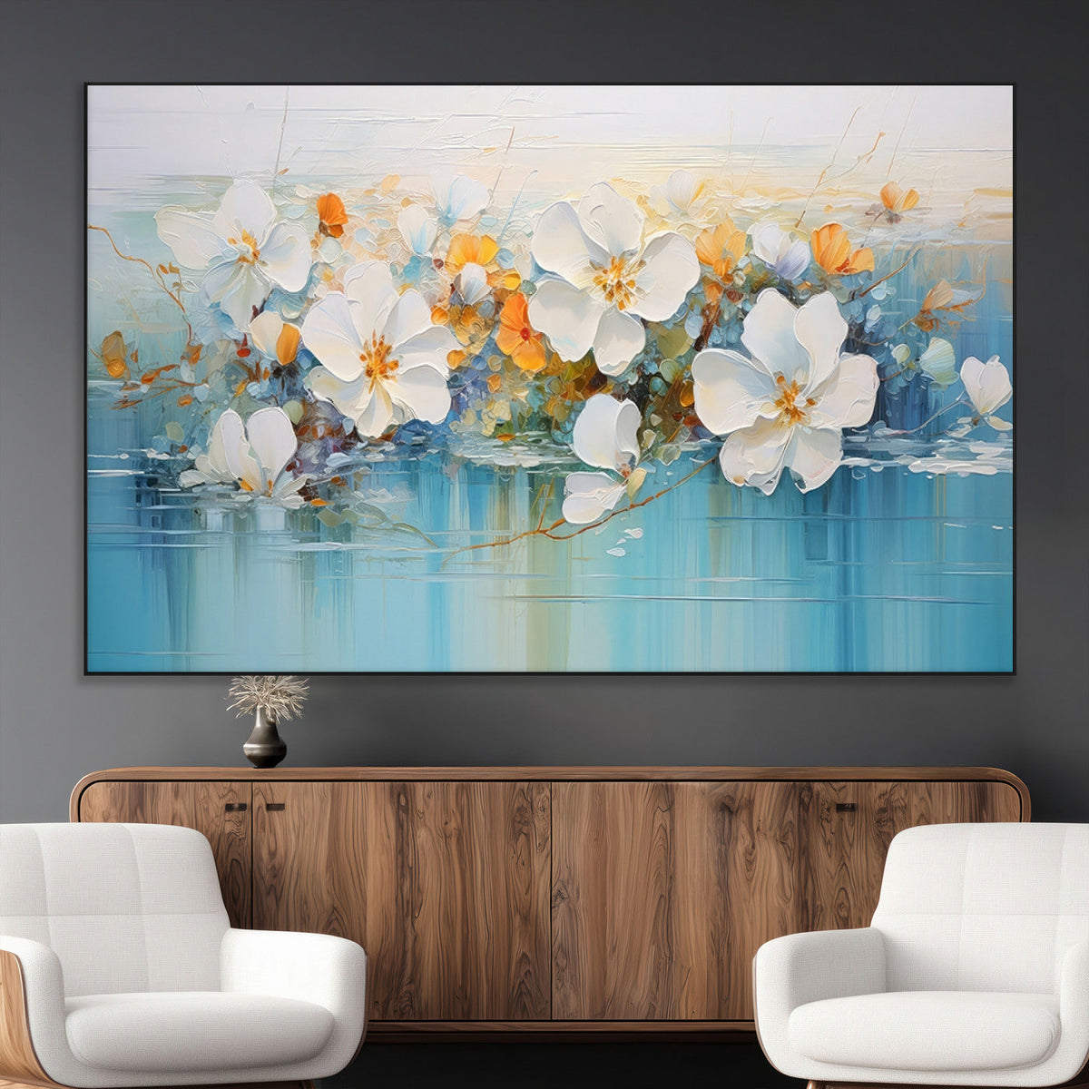 Abstract Flower Wall Art Canvas Print