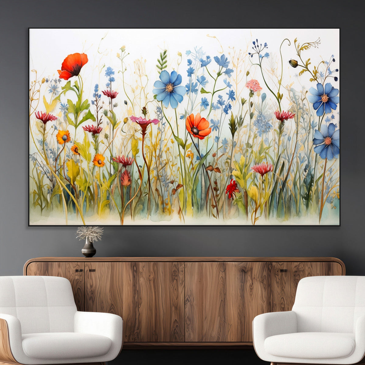 Colorful Wildflower Canvas Wall Art - Vibrant Floral