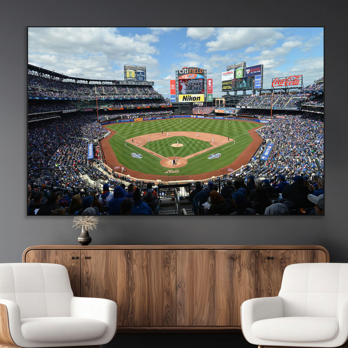 New York Mets Baseball Team Print - Citi Field Stadium Wall