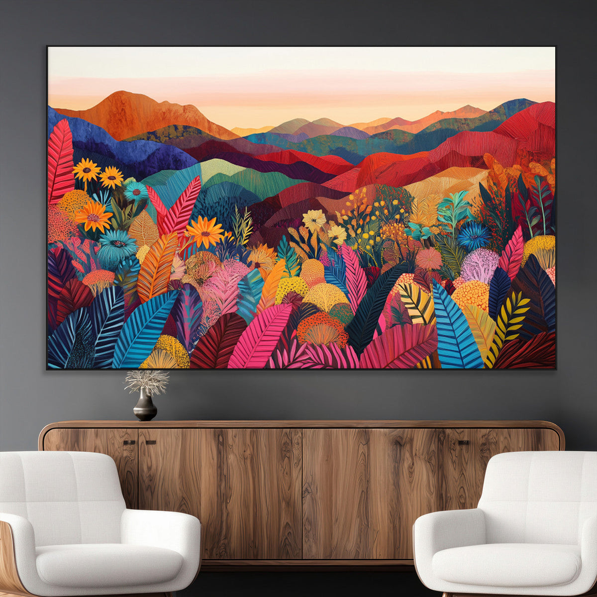 YAYOI KUSAMA Abstract Print - Landscape Canvas Wall Art