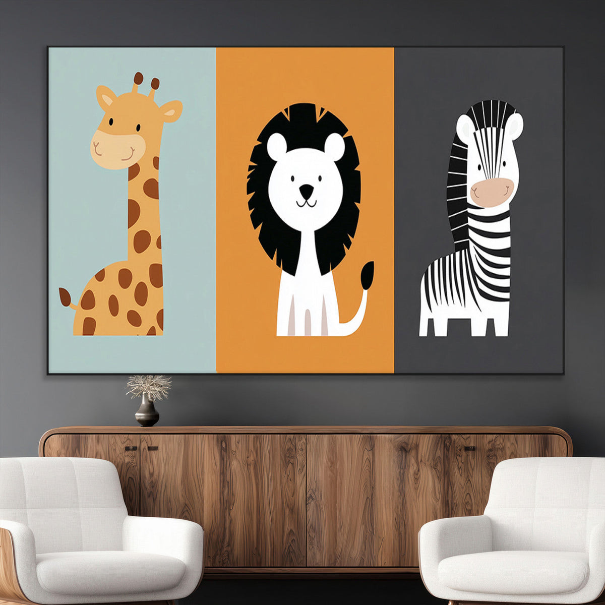 Boho Jungle Animal Nursery Wall Art Prints – Safari Decor