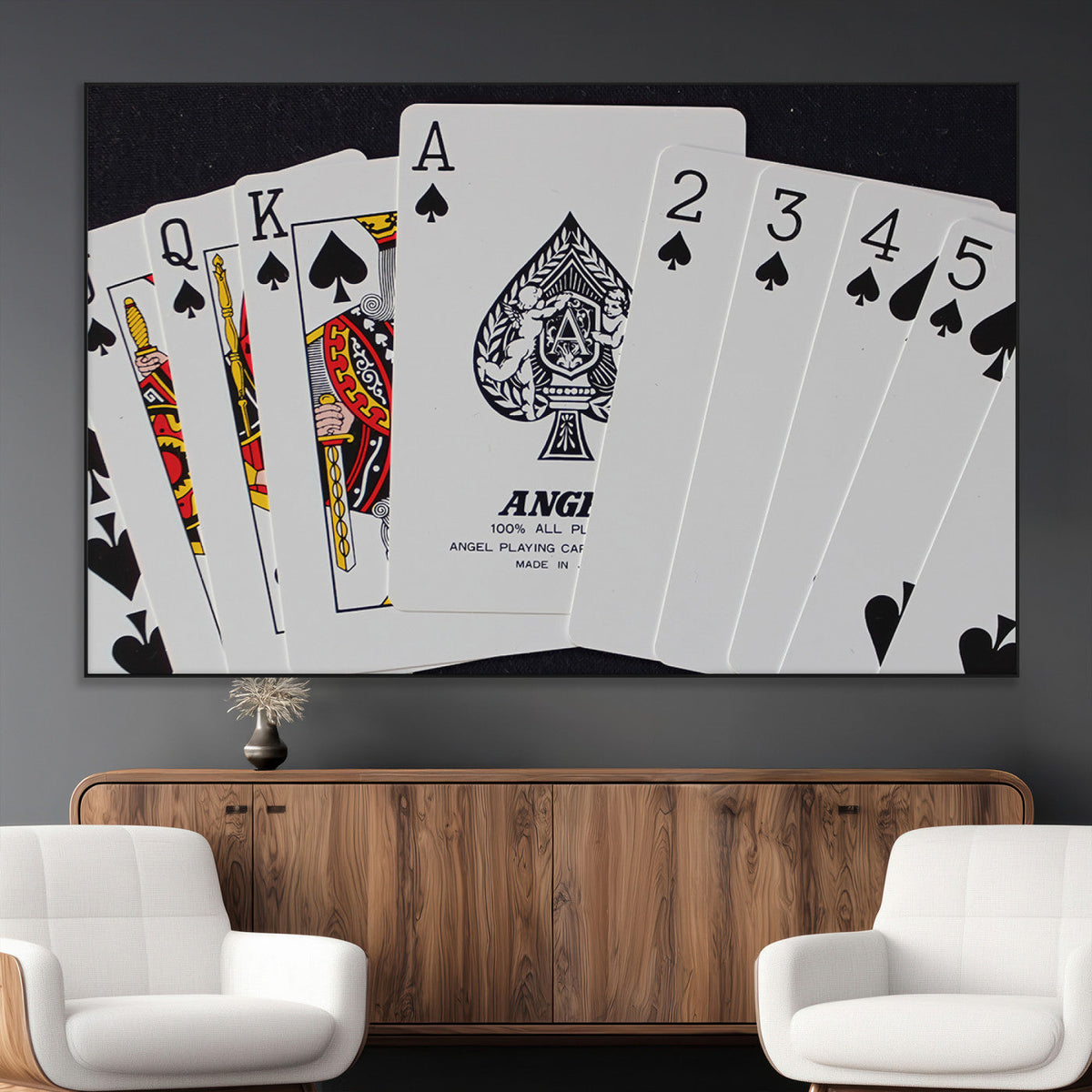 Poker Wall Art - Playing Cards Canvas Wall Art Print - Ace