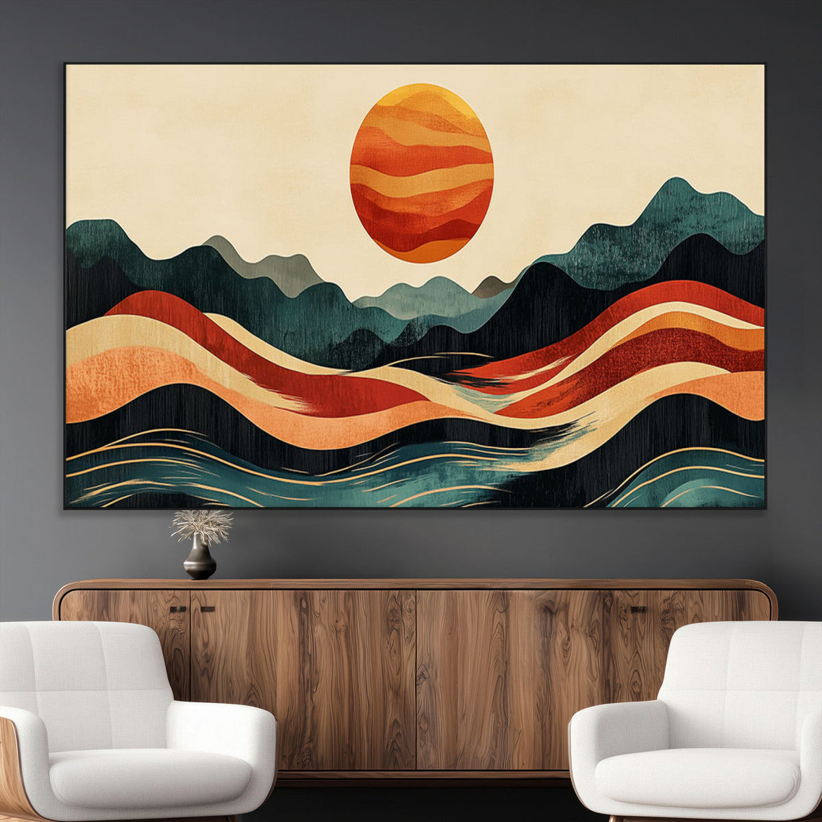 Mountain Triptych Wall Art Canvas Print – Western Nature