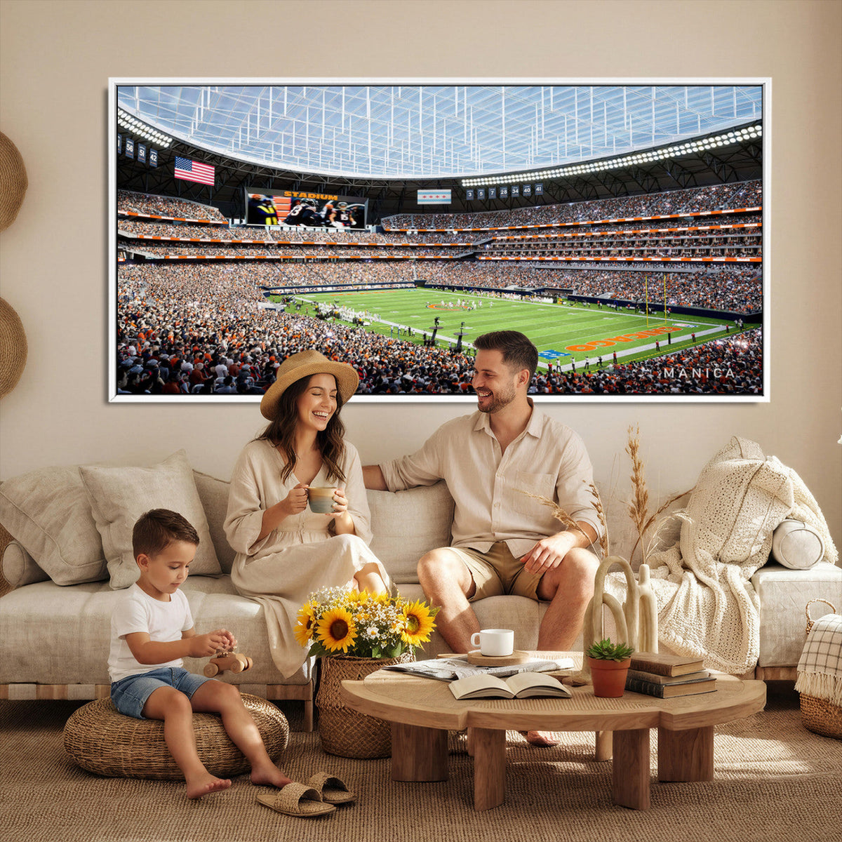 Chicago Bears Soldiers Field Wall Art Canvas Print – Framed