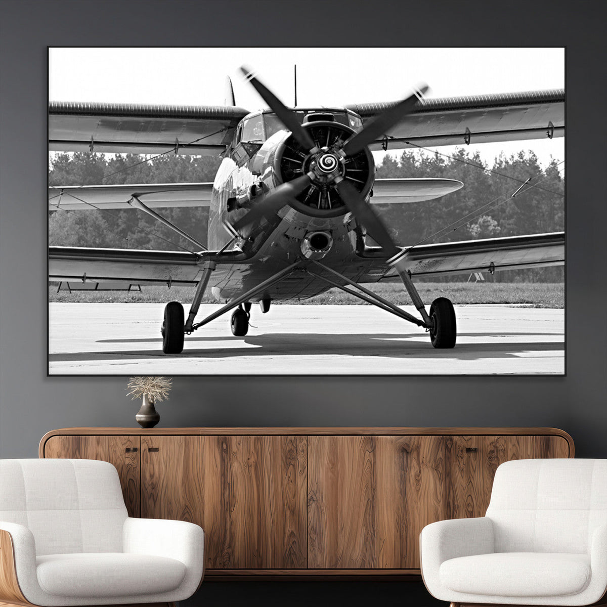 Wall Art Old War Plane Canvas Print