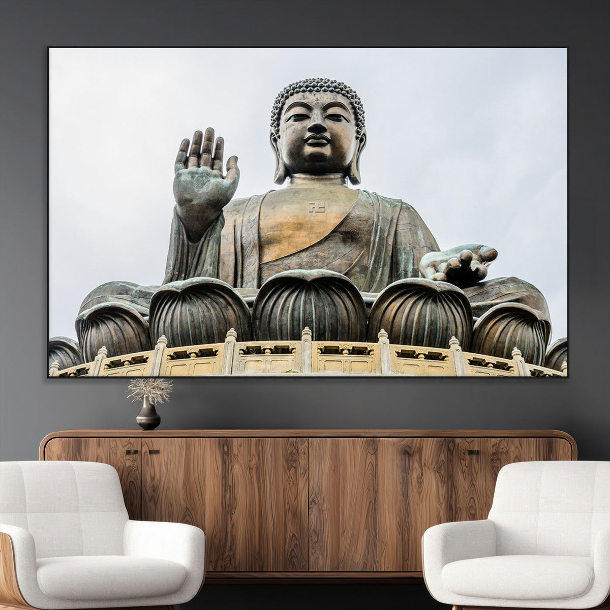 Buddha Statue Wall Art Canvas Print