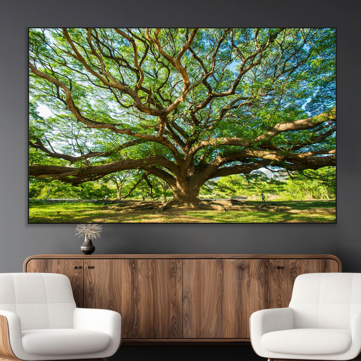Majestic Oak Tree Wall Art – Serene Nature Canvas Print with