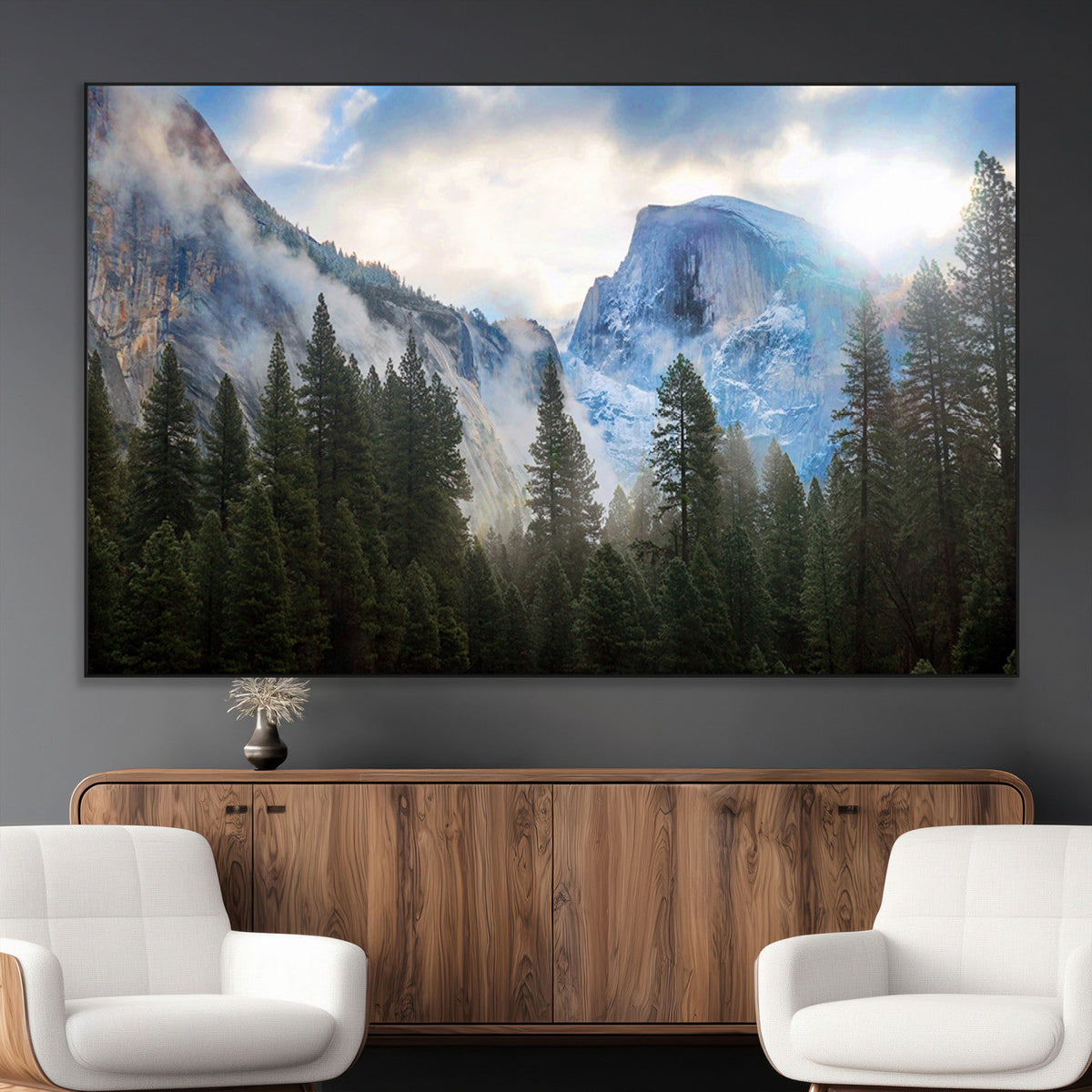 Half Dome Yosemite Calinia Wall Art Canvas Print El Capitan