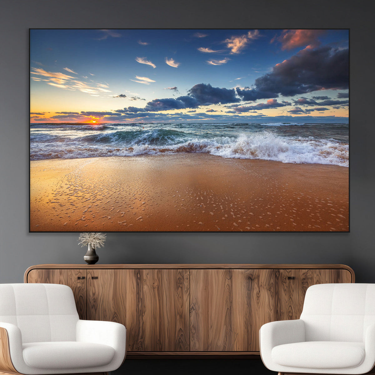 Beach Canvas Wall Art - Coastal Seascape Print for Living