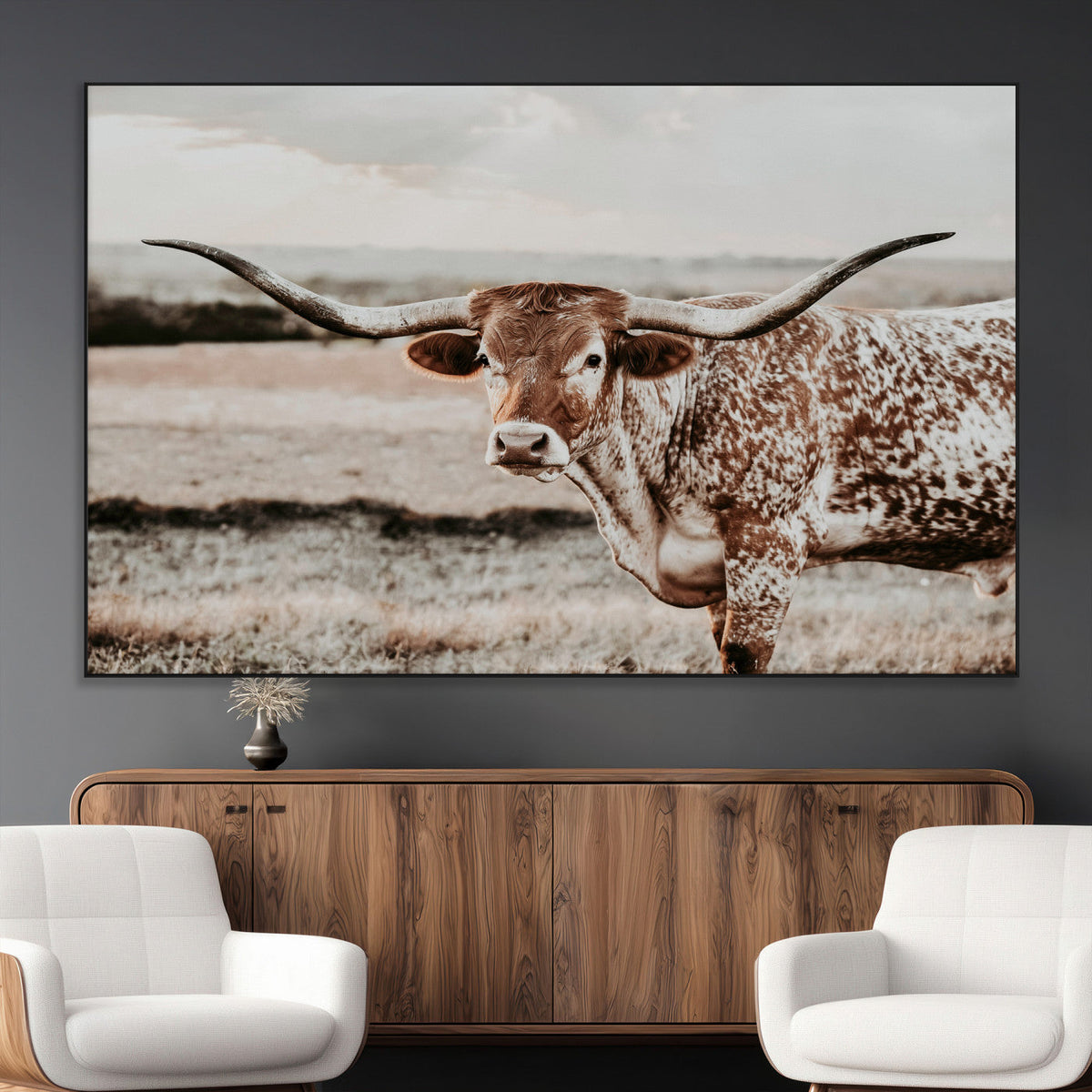 Texas Longhorn Canvas Wall Art Print – Majestic Western