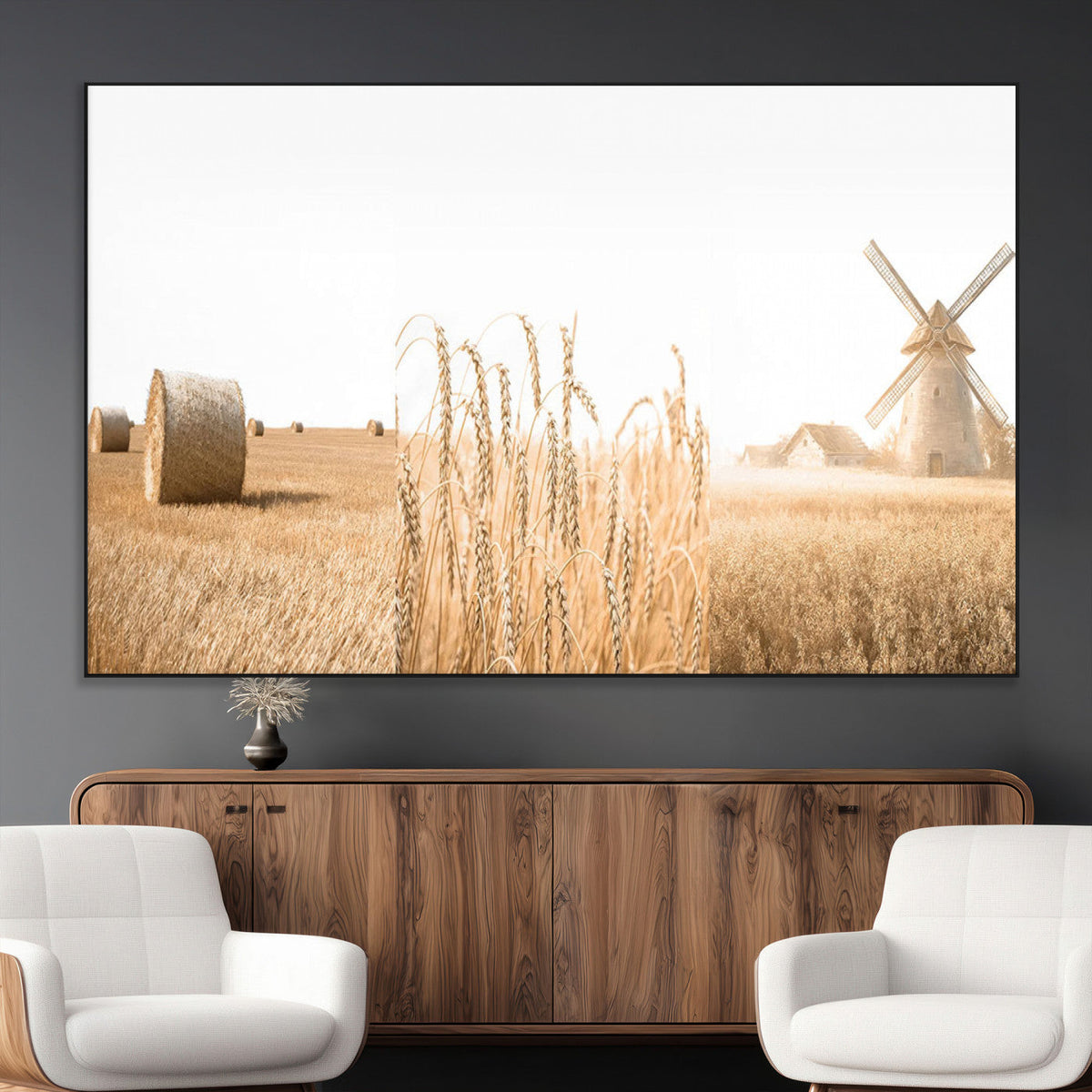 Vintage Farmhouse Triptych Wall Art – Giclée Canvas