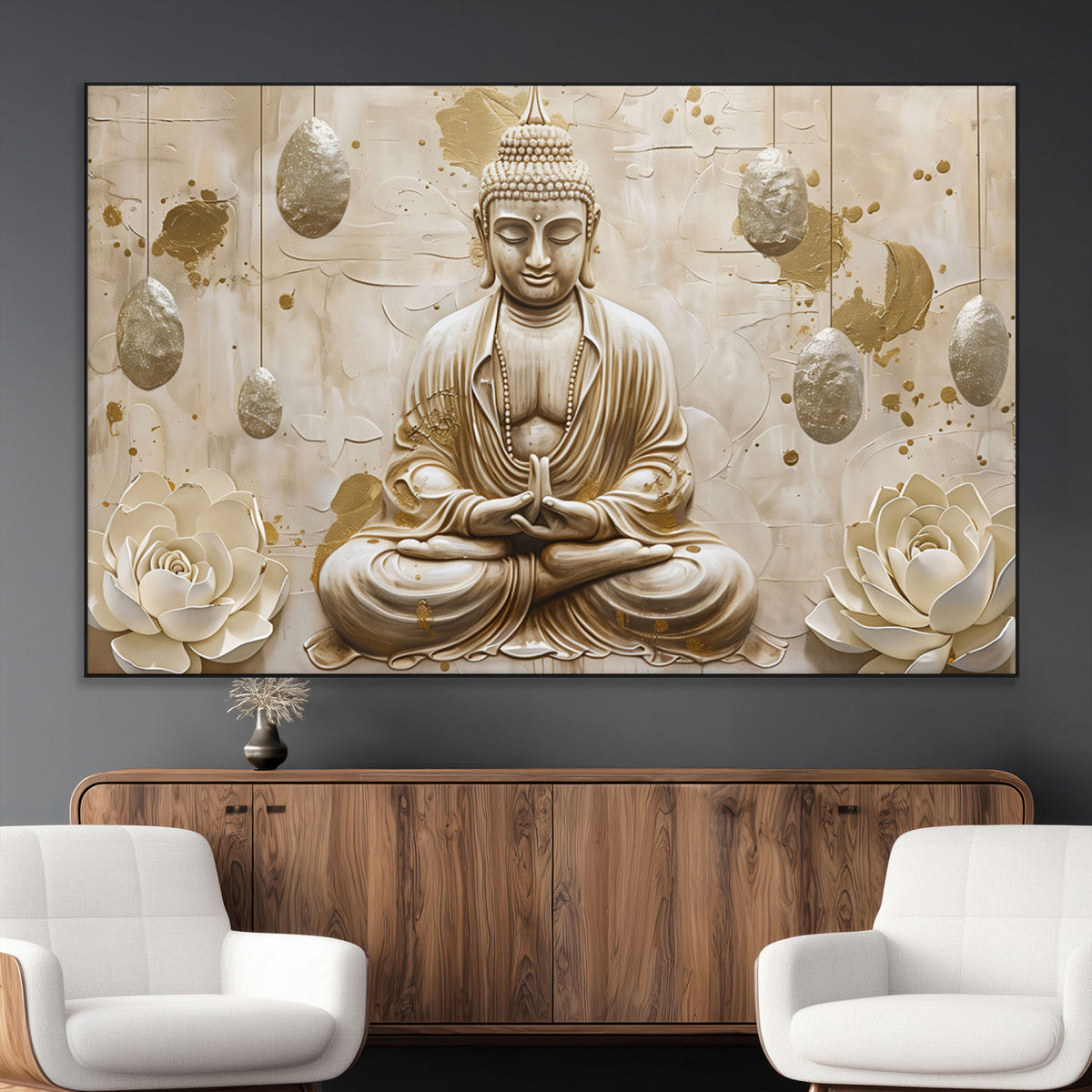 Serene Buddha Wall Art | Yoga Room Decor and Meditation Wall