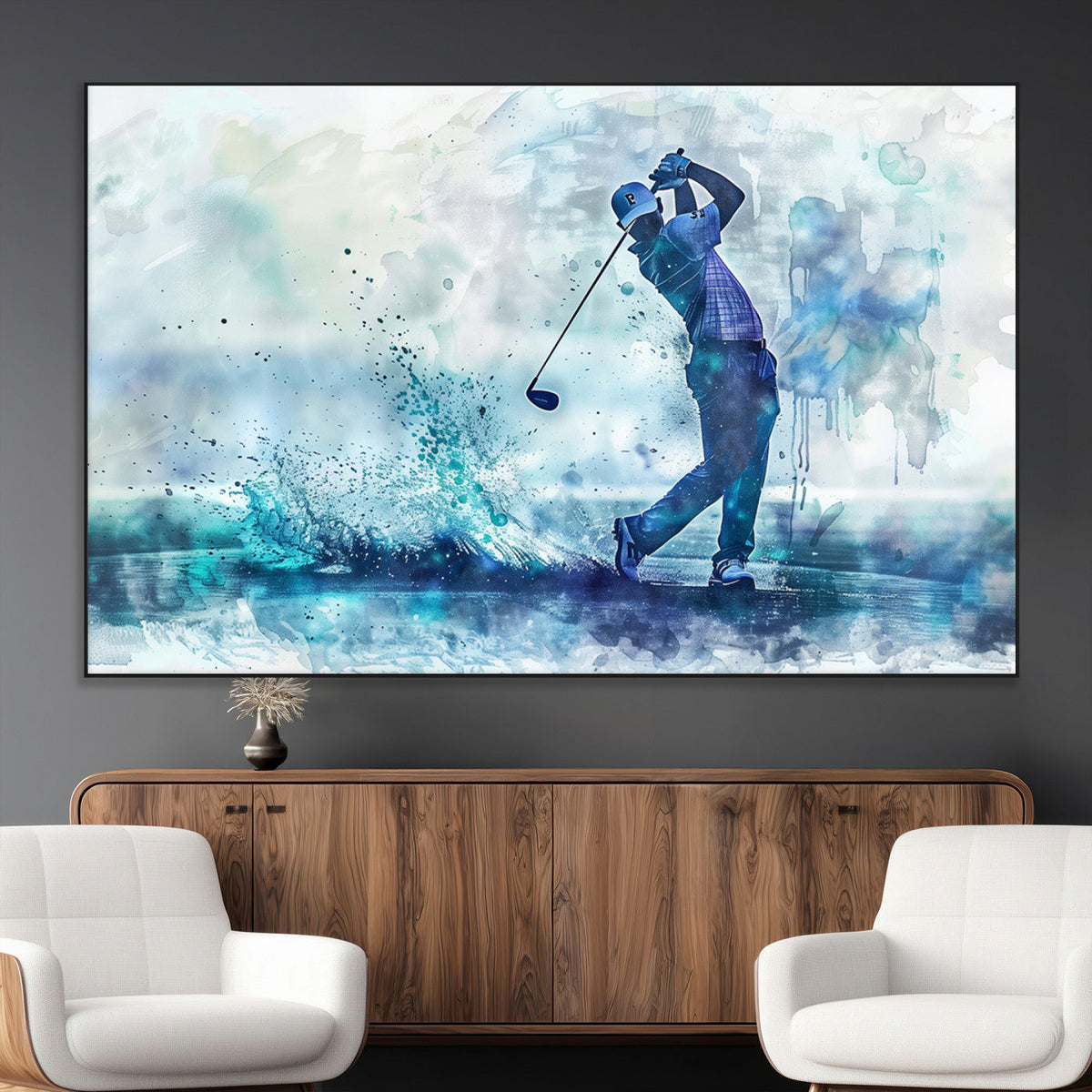 Golf Swing Wall Art Canvas Print - Sports-Inspired