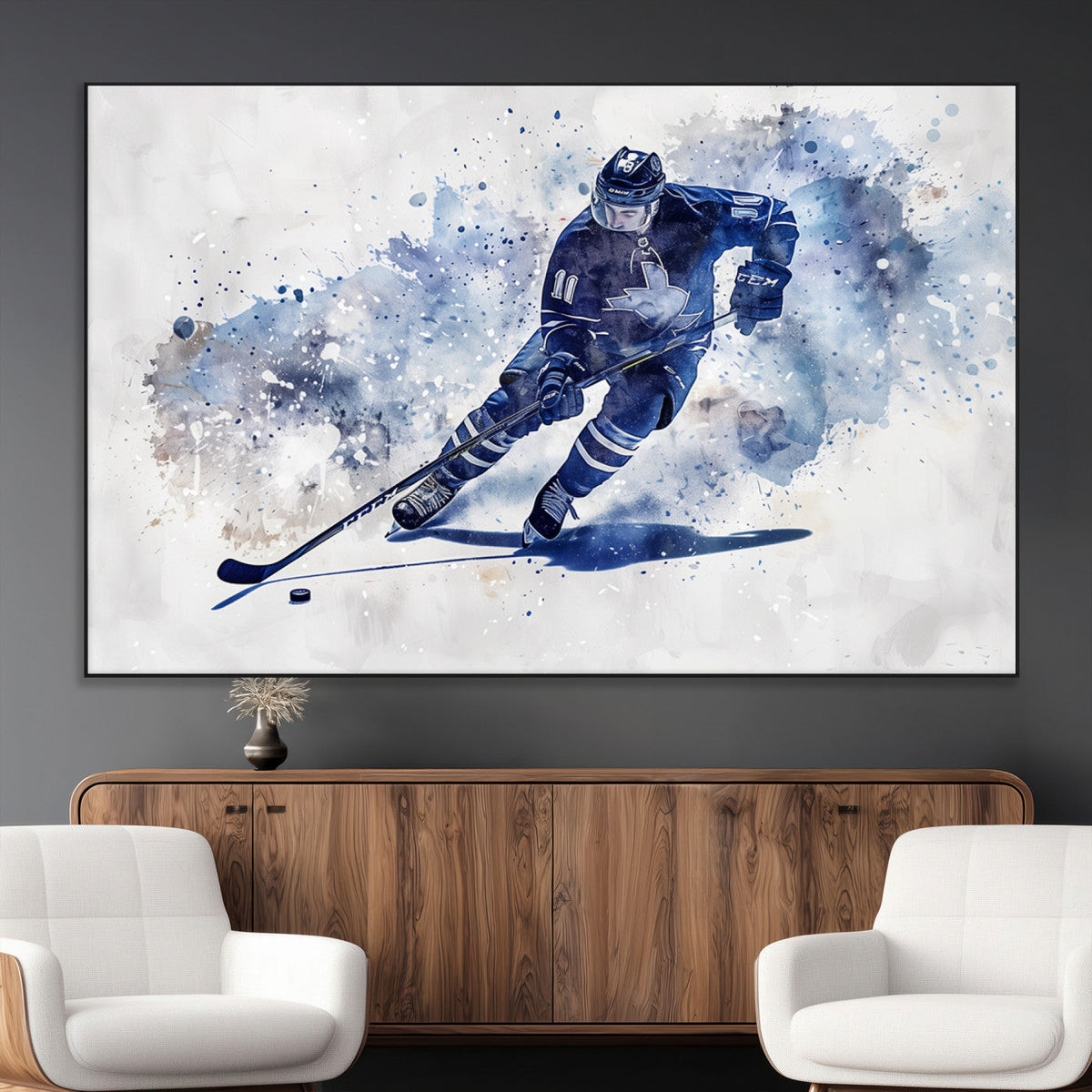 Hockey Player Wall Art Canvas Print - Sports-Inspired