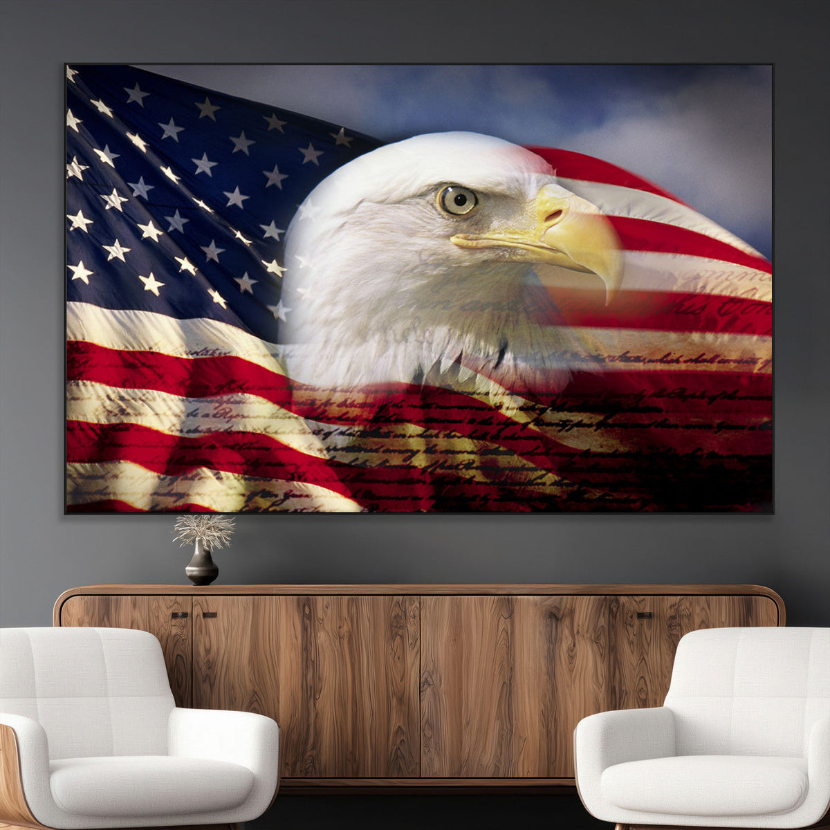 American Flag Eagle Symbol Wall Art, American Flag Eagle