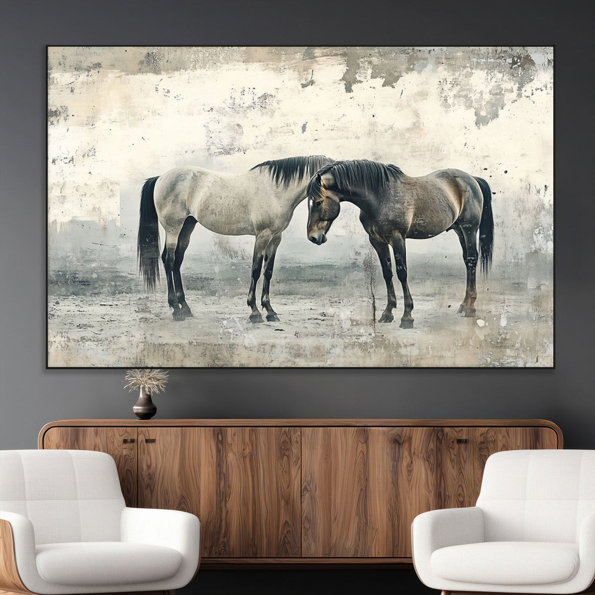 Chines Style Majestic Horses Wall Art | Ready to Hang and