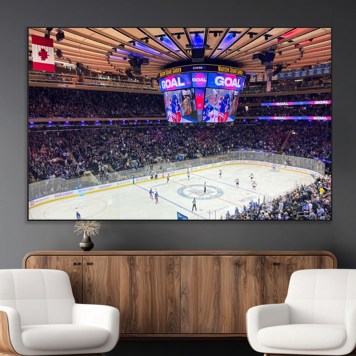 Madison New York Rangers Hockey Stadium Wall Art Canvas