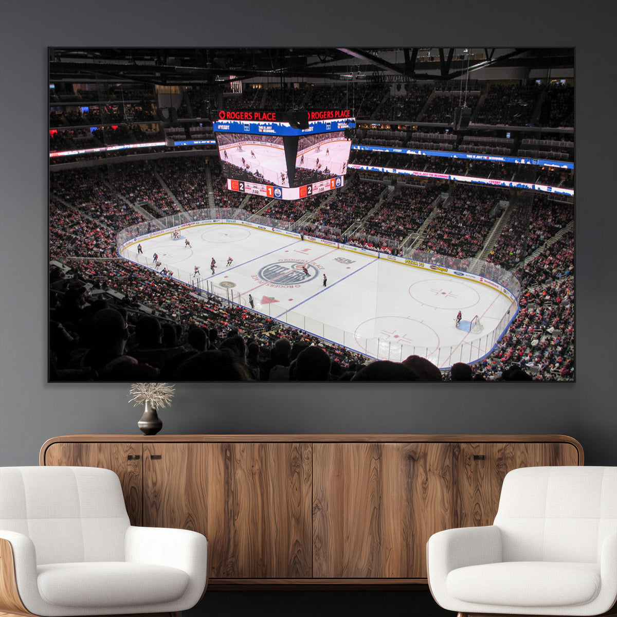 Rogers Place Edmonton Oilers Ice Hockey Stadium Wall Art,