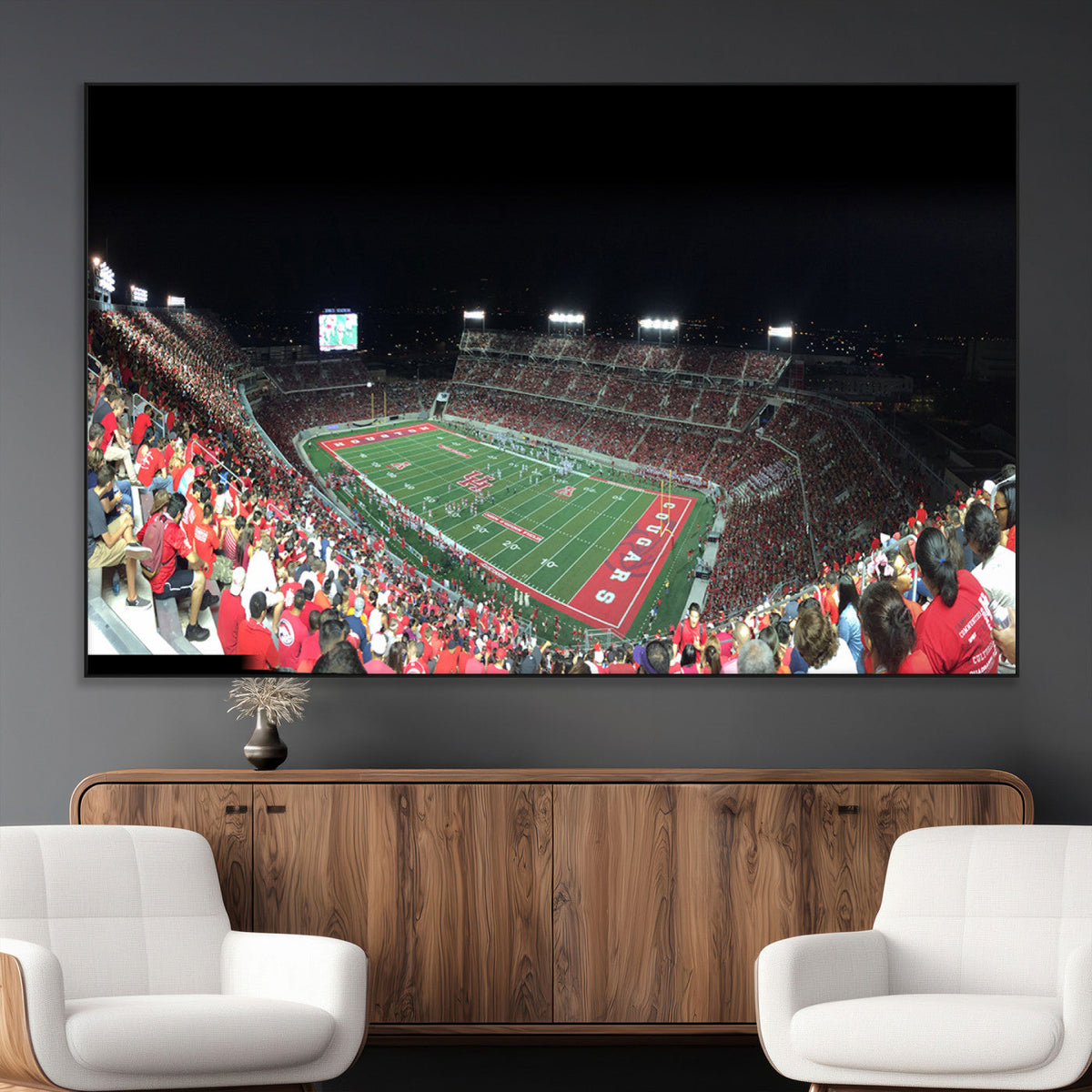 Houston Cougars Football Team Print - Houston TDECU Stadium