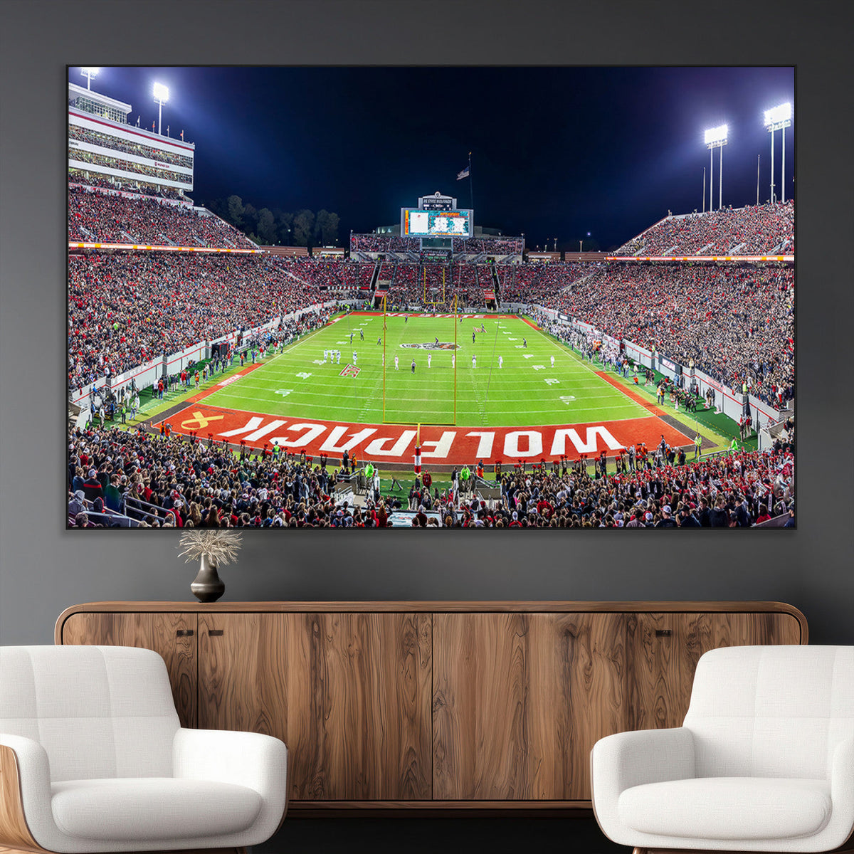 Wolfpack Football Team Print - Raleigh Carter-Finley Stadium
