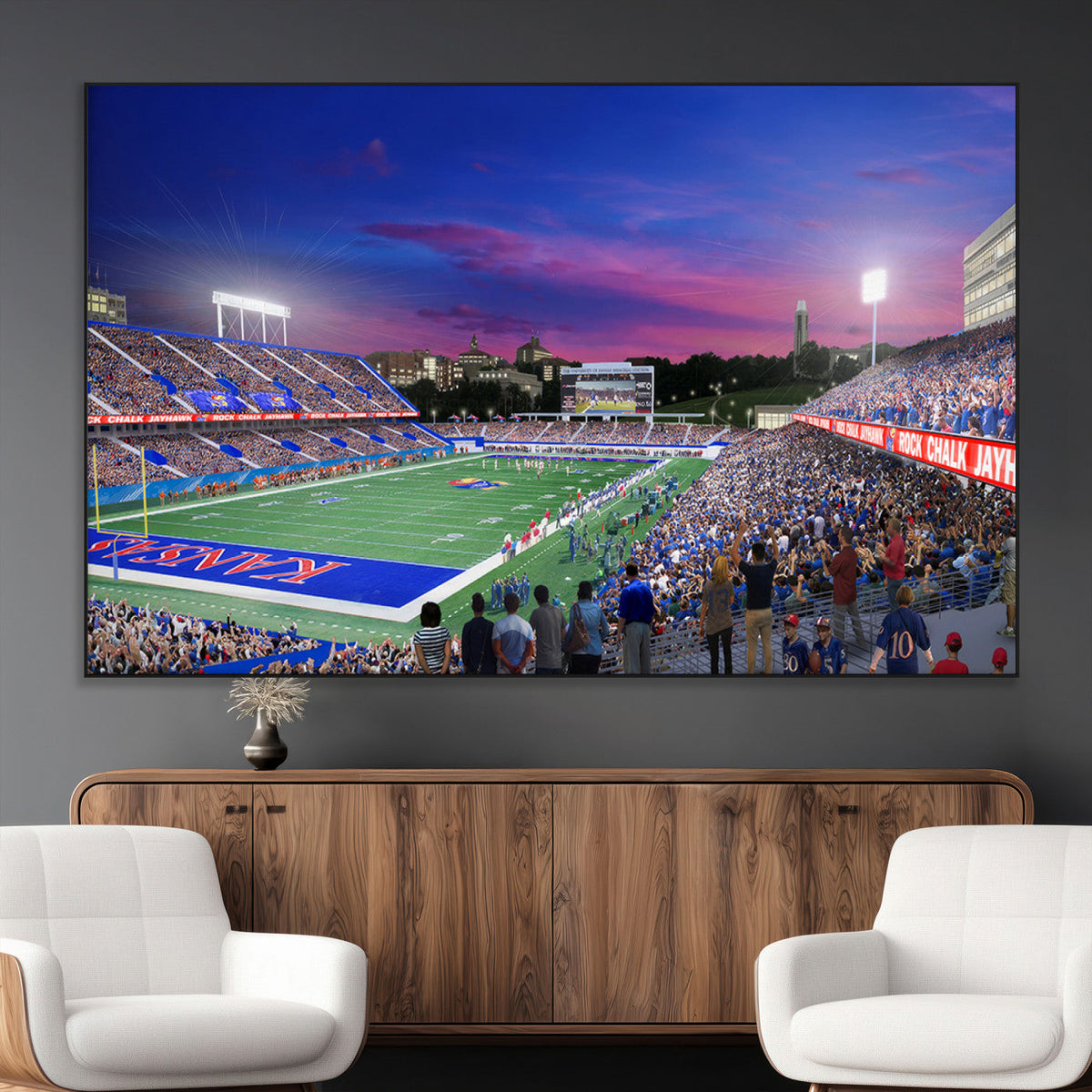 University of Kansas Jayhawks Football Team Print Canvas-